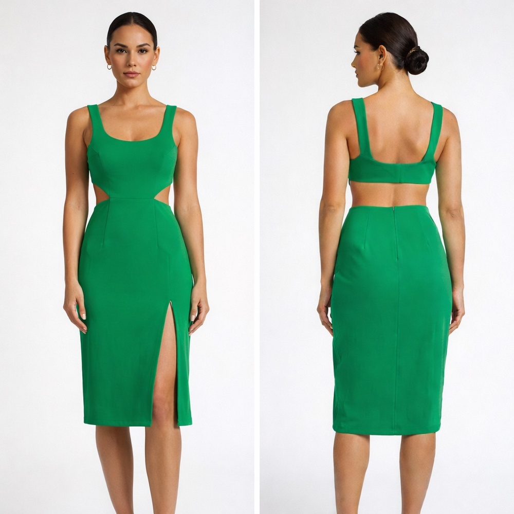 Lovers and Friends Revolve dress XXS green body con sleeveless knee length guest